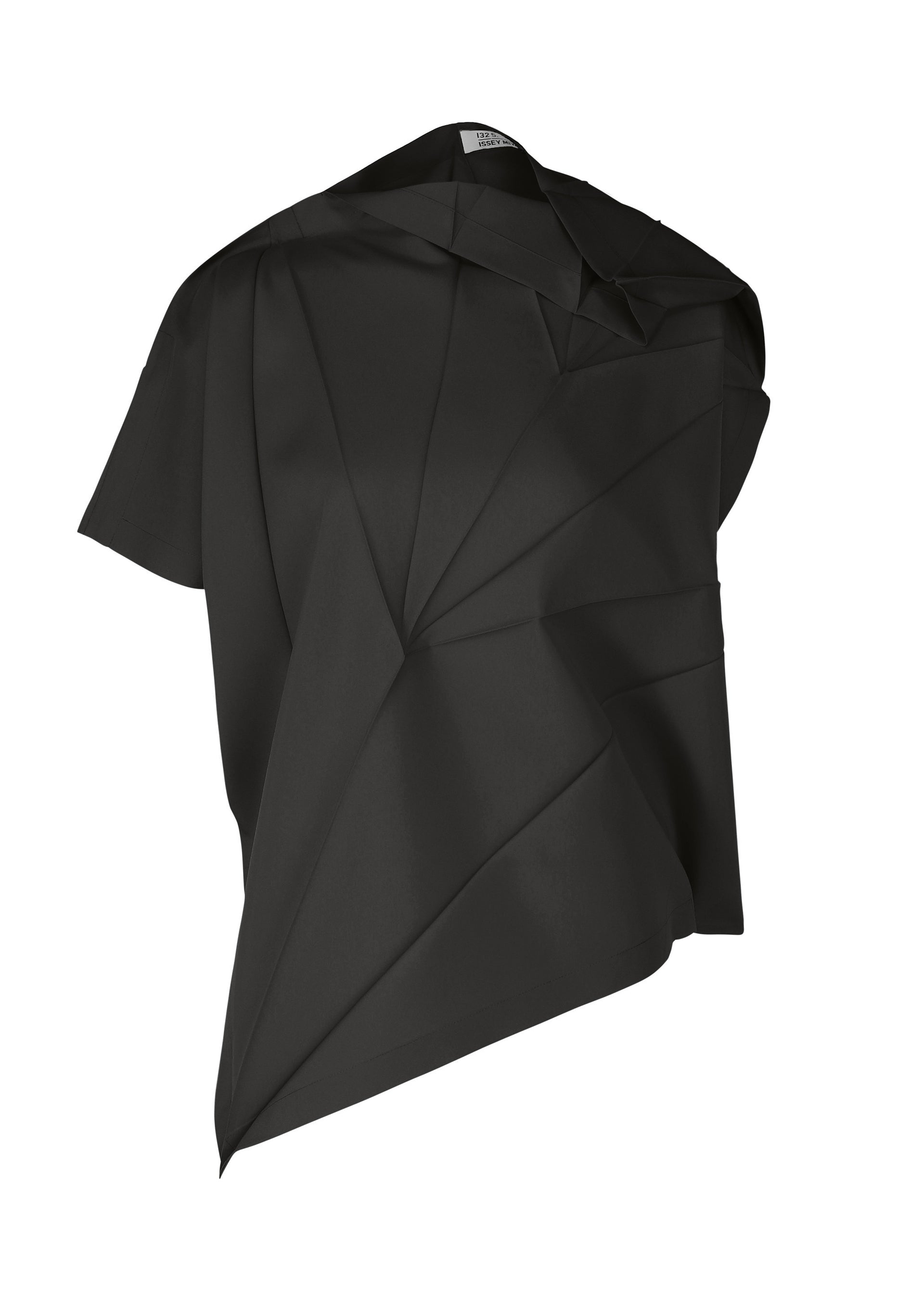 A product shot of the 132 5. ISSEY MIYAKE RADIAL FOLD SHIRT top in black (15).