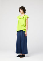A model wears the 132 5. ISSEY MIYAKE FLAT TUCK T flat-tuck-t-shirt-black.