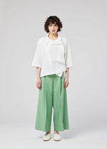 A model wears the 132 5. ISSEY MIYAKE FLAT TUCK T flat-tuck-t-shirt-black-1.