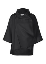 A product shot of the 132 5. ISSEY MIYAKE FLAT TUCK T shirt in black.