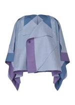 A product shot of the 132 5. ISSEY MIYAKE FOLD RAMIE PRINT shirt in light blue (71).