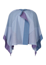 A detail shot of the 132 5. ISSEY MIYAKE FOLD RAMIE PRINT shirt.