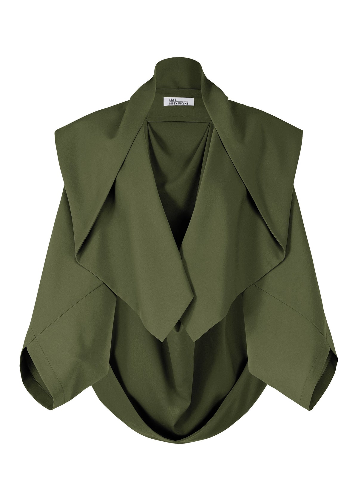 A product shot of the 132 5. ISSEY MIYAKE SEAMLESS cardigan in khaki (65).