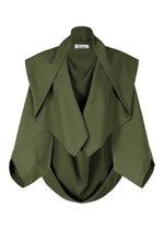 A product shot of the 132 5. ISSEY MIYAKE SEAMLESS cardigan in khaki (65).