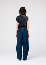 A model wears the 132 5. ISSEY MIYAKE FACET KNIT top.