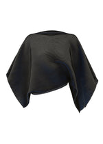 A product shot of the 132 5. ISSEY MIYAKE FACET KNIT top in black (15).