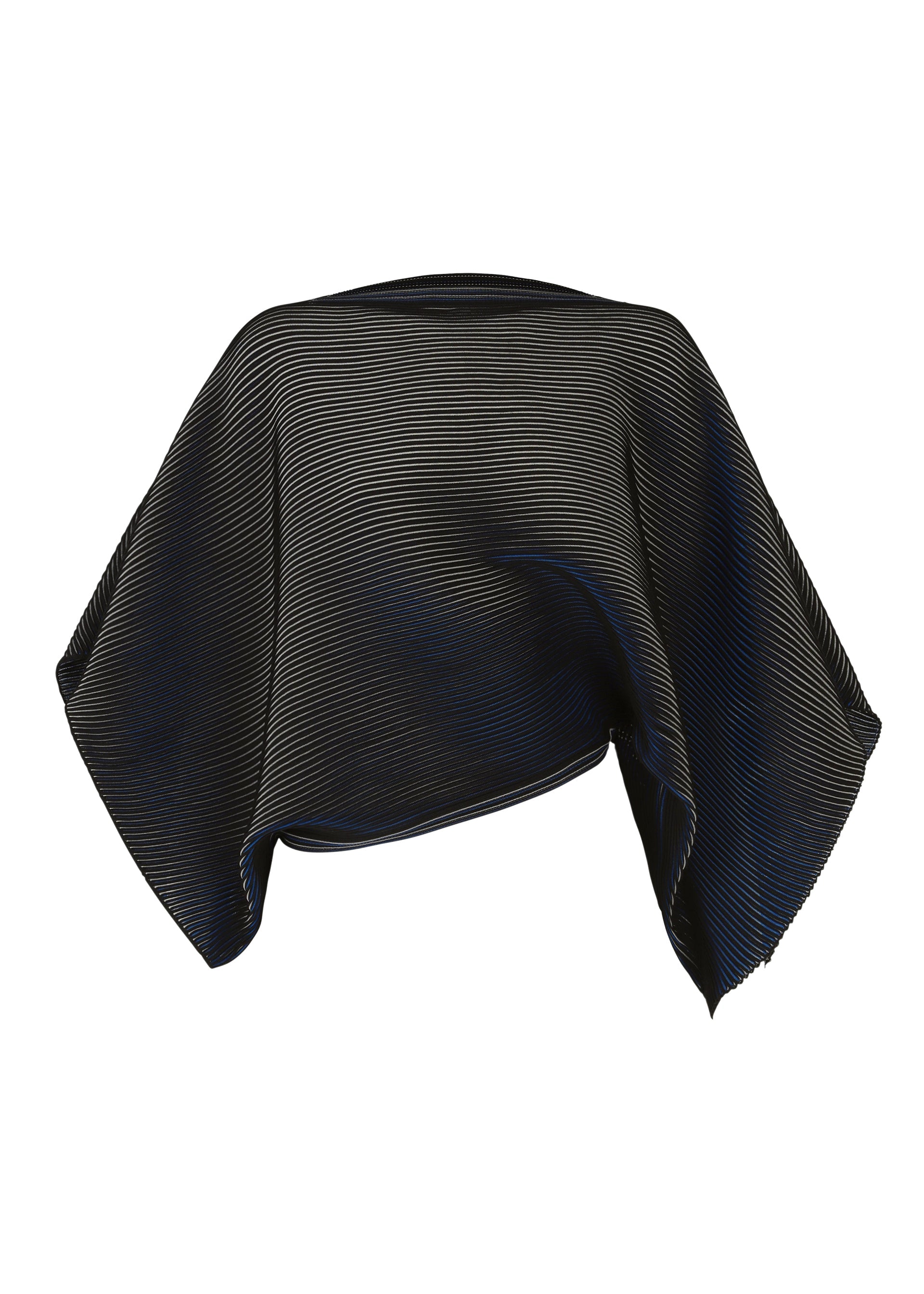 A product shot of the 132 5. ISSEY MIYAKE FACET KNIT top in black (15).