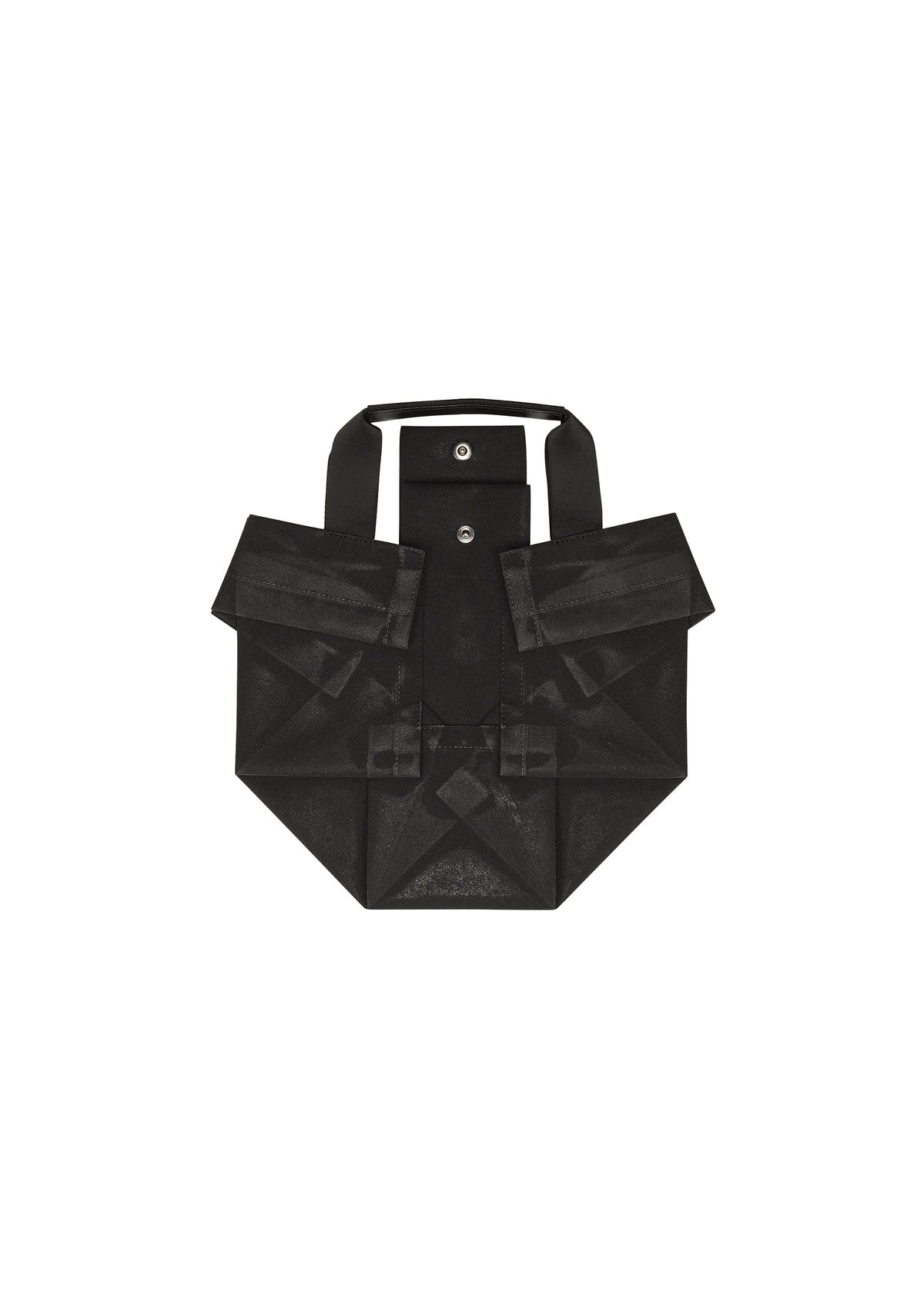 A detail shot of the 132 5. ISSEY MIYAKE No.6-BG bag.
