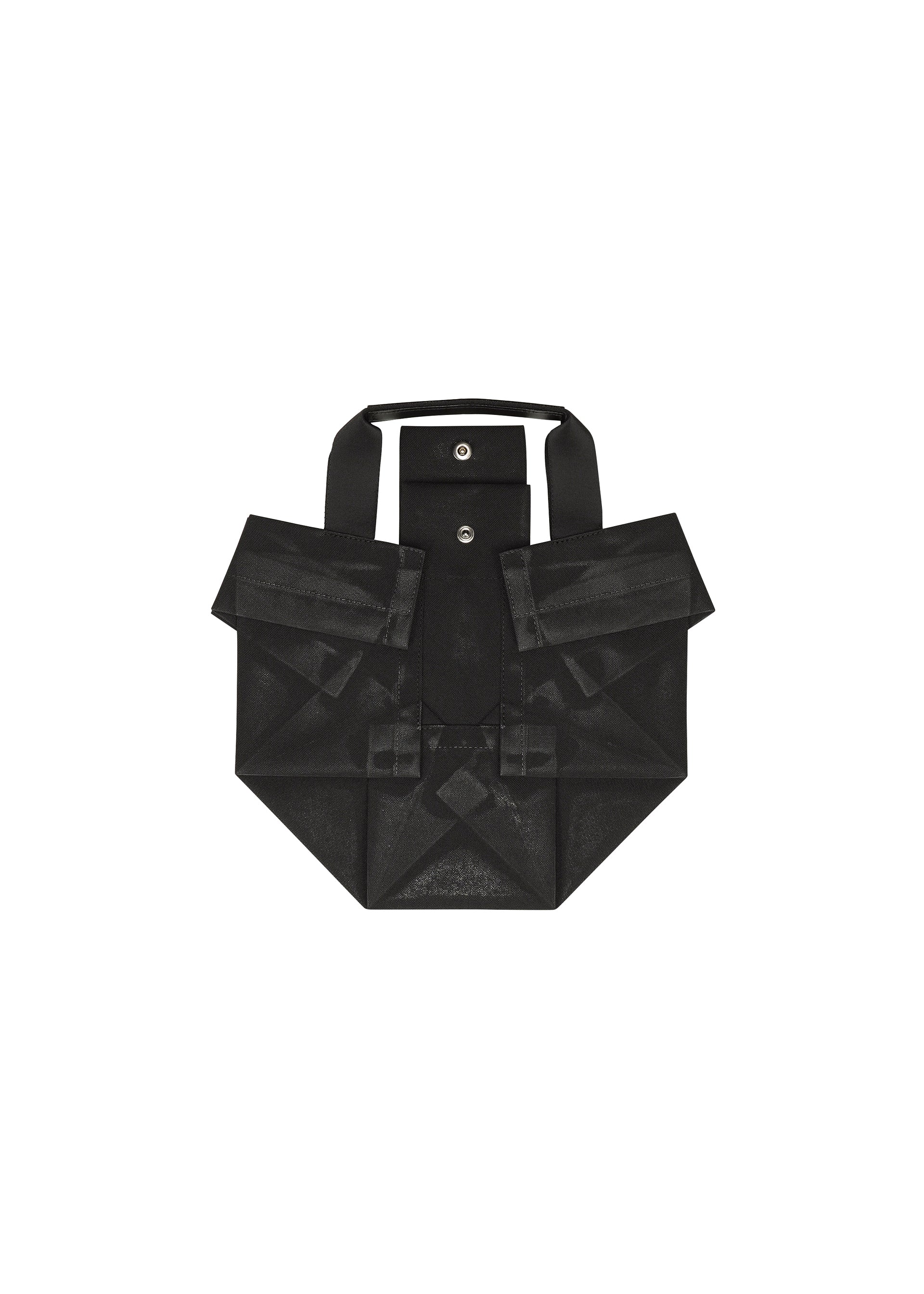 A detail shot of the 132 5. ISSEY MIYAKE No.6-BG bag.