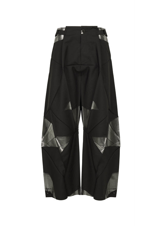 A product shot of the 132 5. ISSEY MIYAKE F-BT trousers in black×silver.
