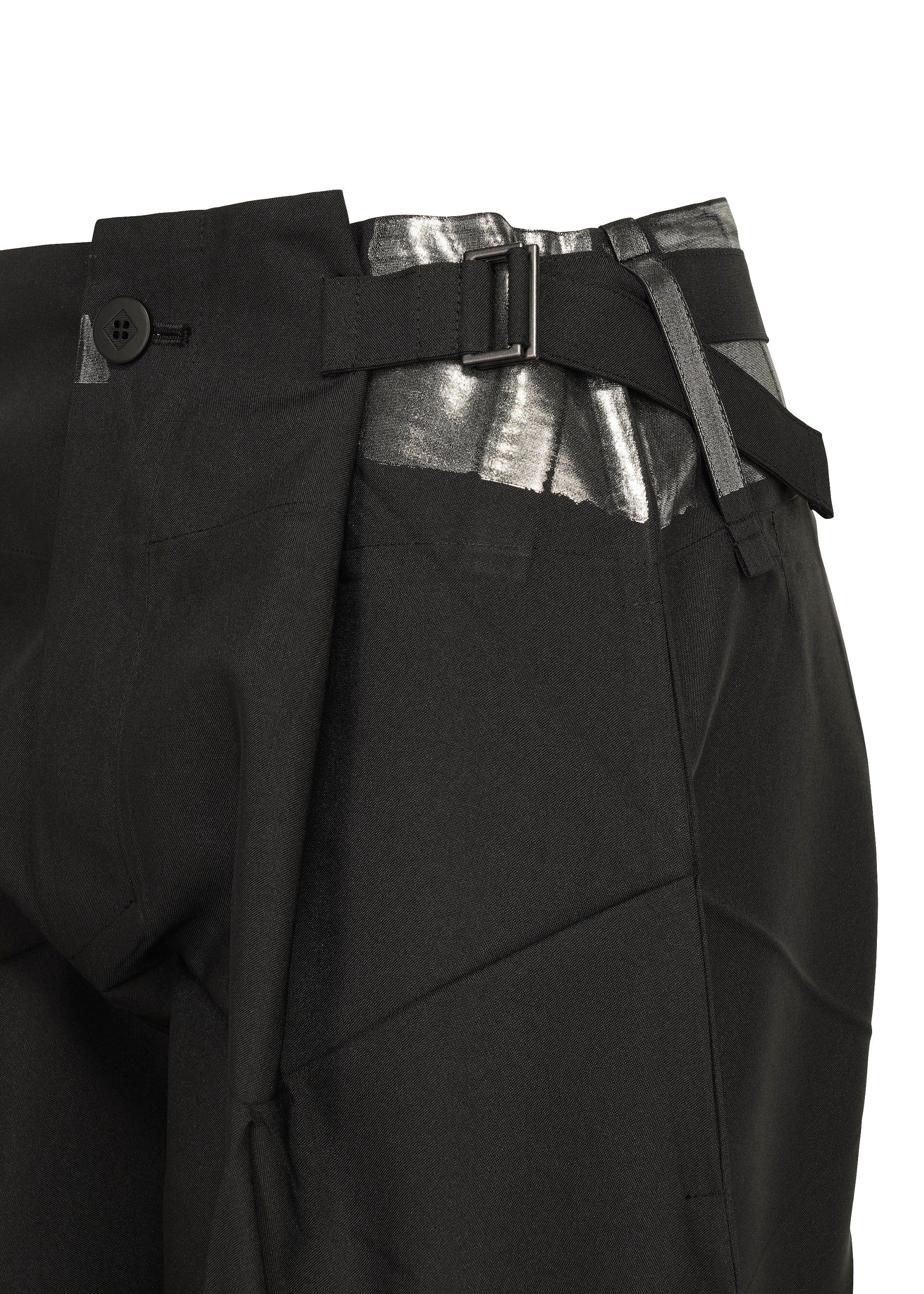 A detail shot of the 132 5. ISSEY MIYAKE F-BT trousers.