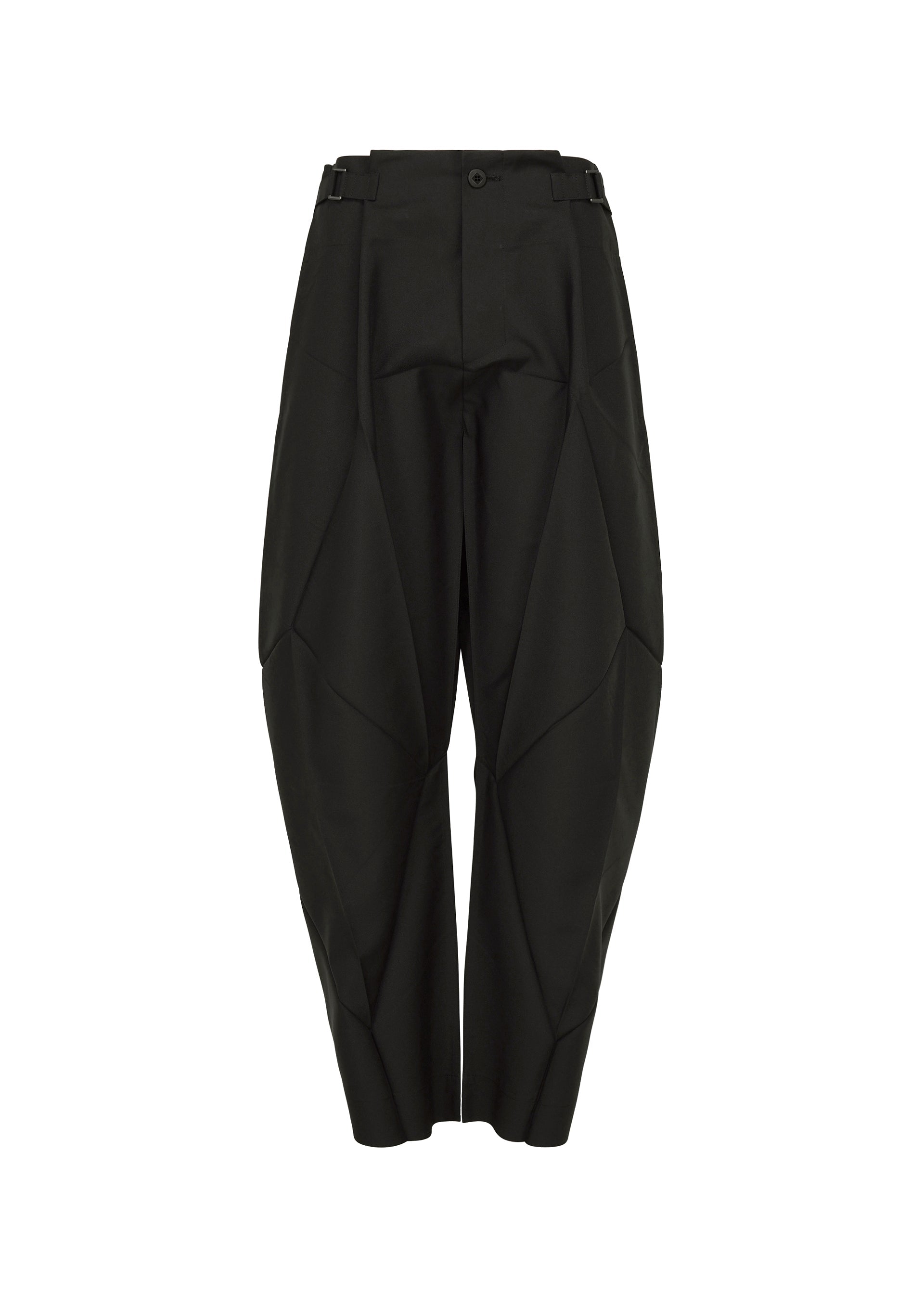A detail shot of the 132 5. ISSEY MIYAKE F-BT trousers.