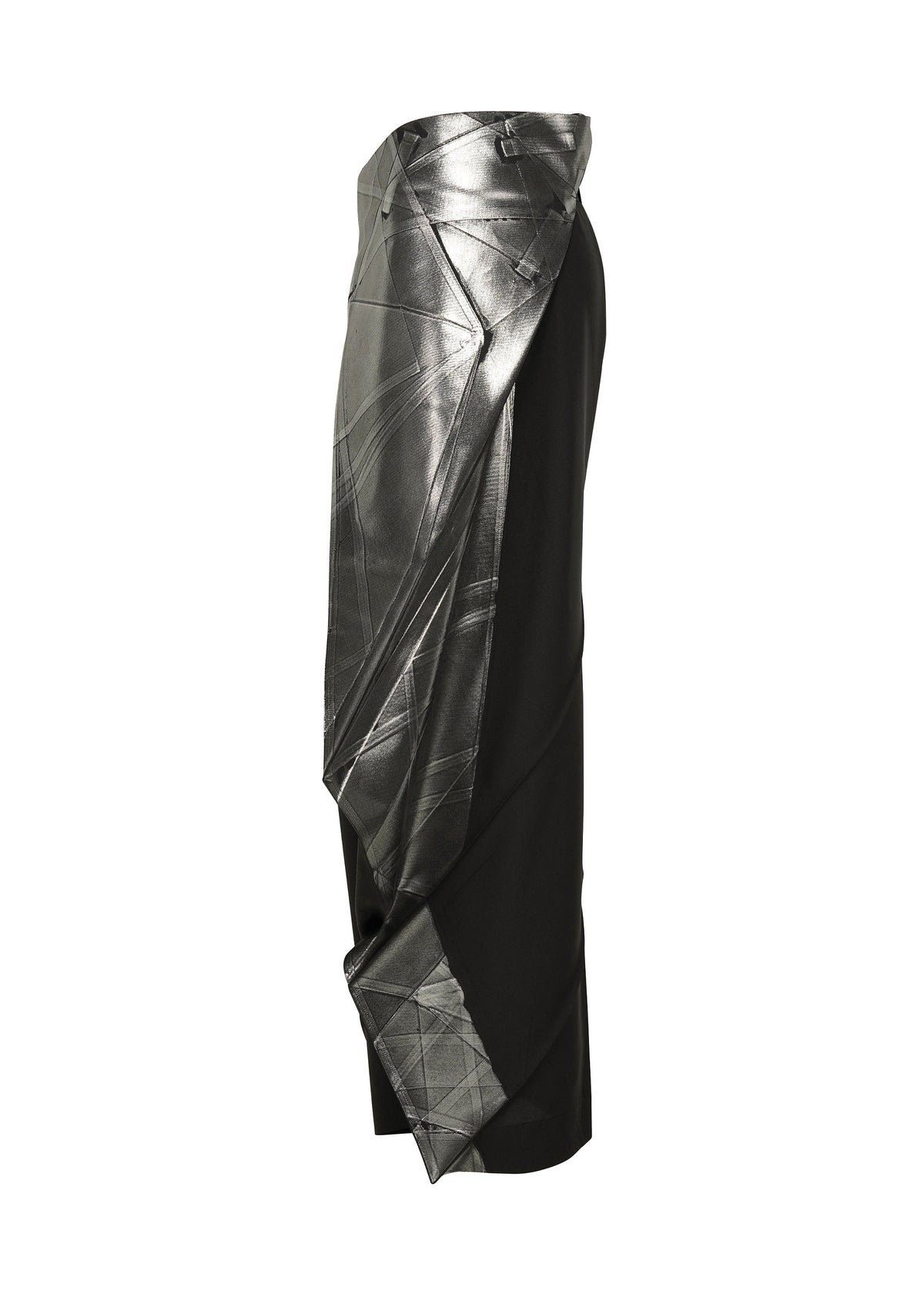 A detail shot of the 132 5. ISSEY MIYAKE F-BT trousers.