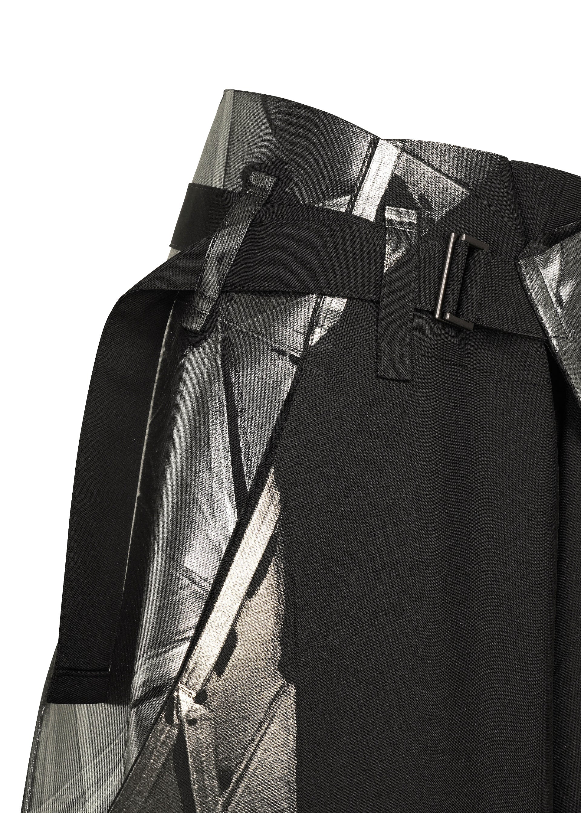 A detail shot of the 132 5. ISSEY MIYAKE F-BT trousers.