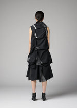 A model wears the 132 5. ISSEY MIYAKE No.1-1 no-1-1-dress-black-x-silver.