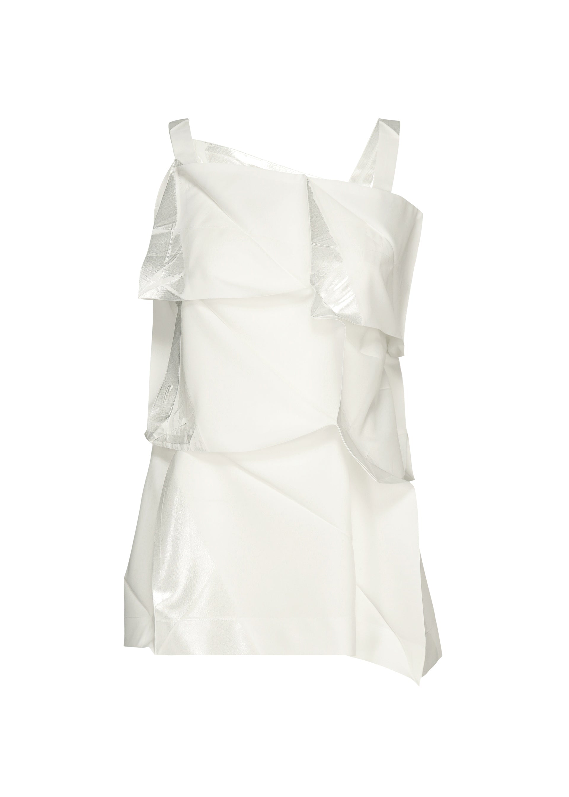 A product shot of the 132 5. ISSEY MIYAKE No.1-1 shirt in white×silver.
