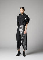 A model wears the 132 5. ISSEY MIYAKE No.10-1 cardigan.