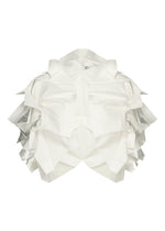 A product shot of the 132 5. ISSEY MIYAKE No.10-1 cardigan in white×silver.