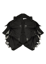 A product shot of the 132 5. ISSEY MIYAKE No.10-1 cardigan in black×silver.