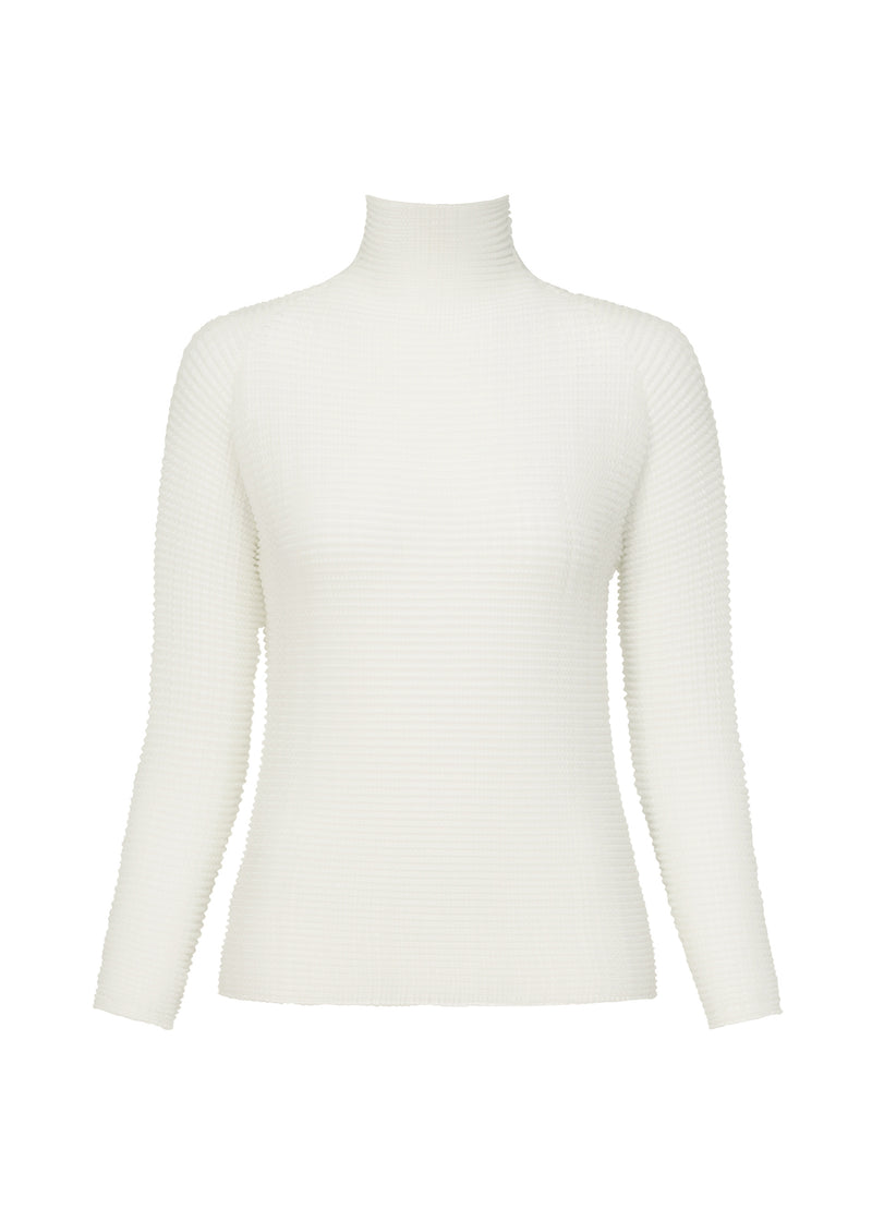 WOOLY PLEATS BK/WT-48 Top White