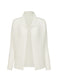 WOOLY PLEATS BK/WT-48 Cardigan White