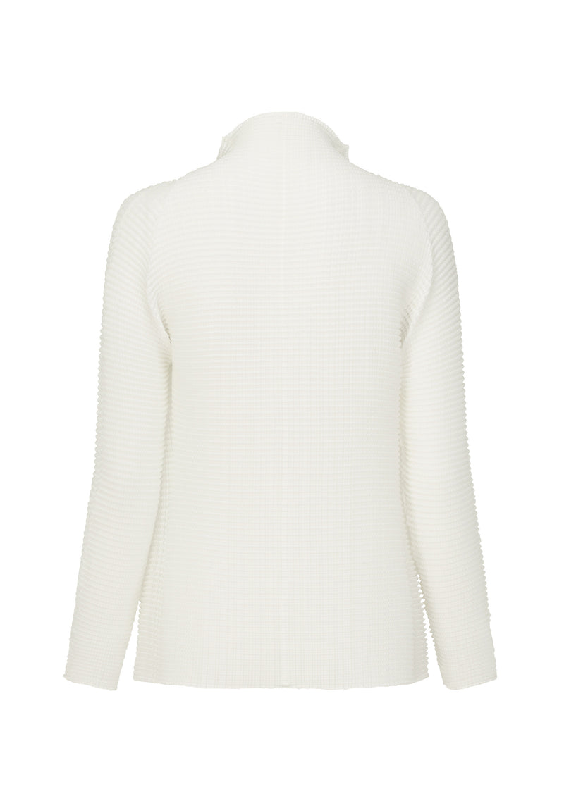 WOOLY PLEATS BK/WT-48 Cardigan White