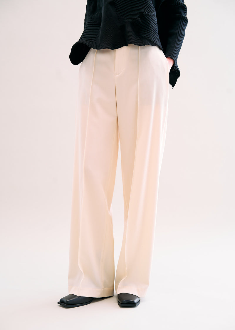 WOOL GABARDINE Trousers Off White