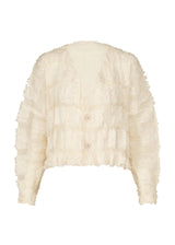 FUZZY PLEATS Cardigan Off White