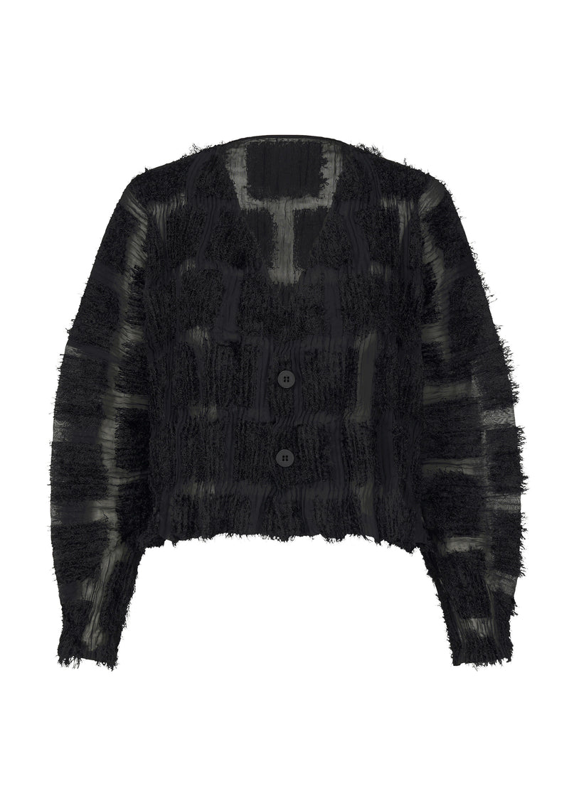 FUZZY PLEATS Cardigan Black