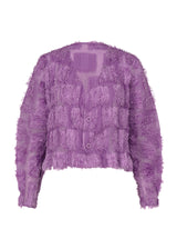 FUZZY PLEATS Cardigan Purple