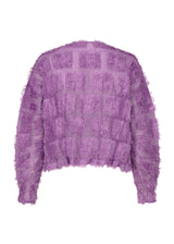 FUZZY PLEATS Cardigan Purple