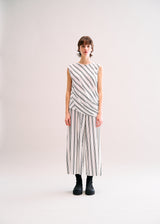 STRIPE DRAPE JERSEY Trousers White