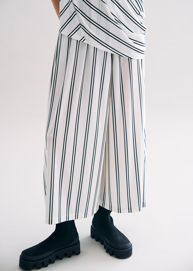 STRIPE DRAPE JERSEY Trousers White