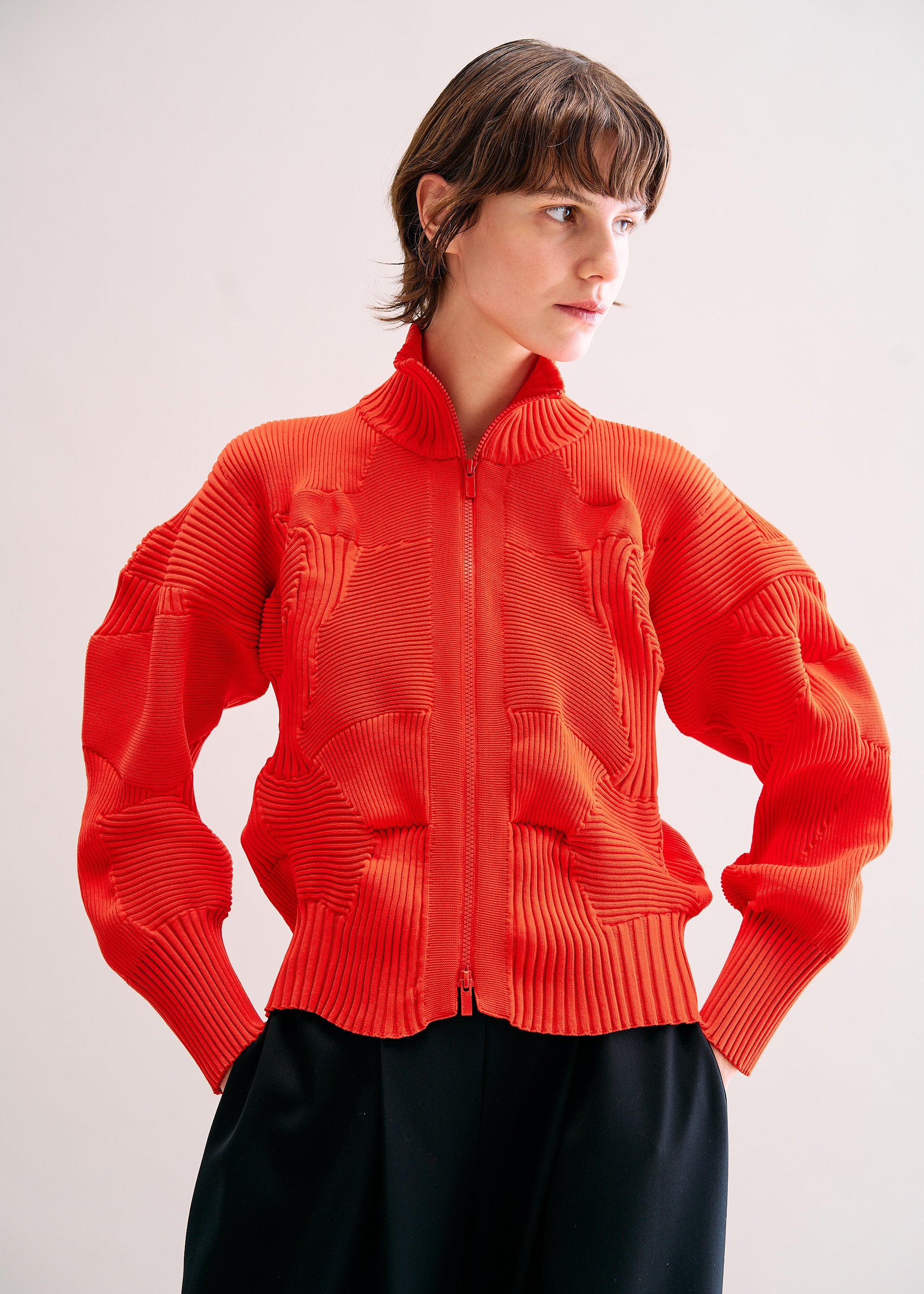 91aw ISSEY MIYAKE MEN ウールセーター レッド ISSEY MIYAKE MEN - 91aw ISSEY MIYAKE MEN ウールセーター