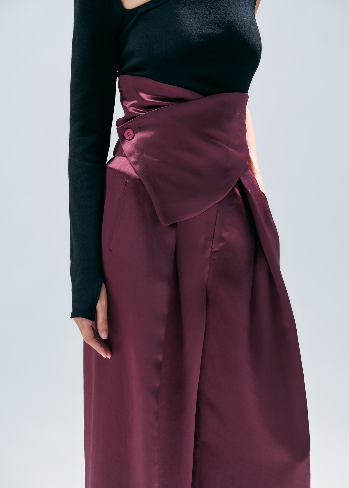 GLEAM WIDE PANTS Trousers Black