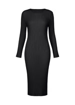 HATCHING PLEATS Dress Black