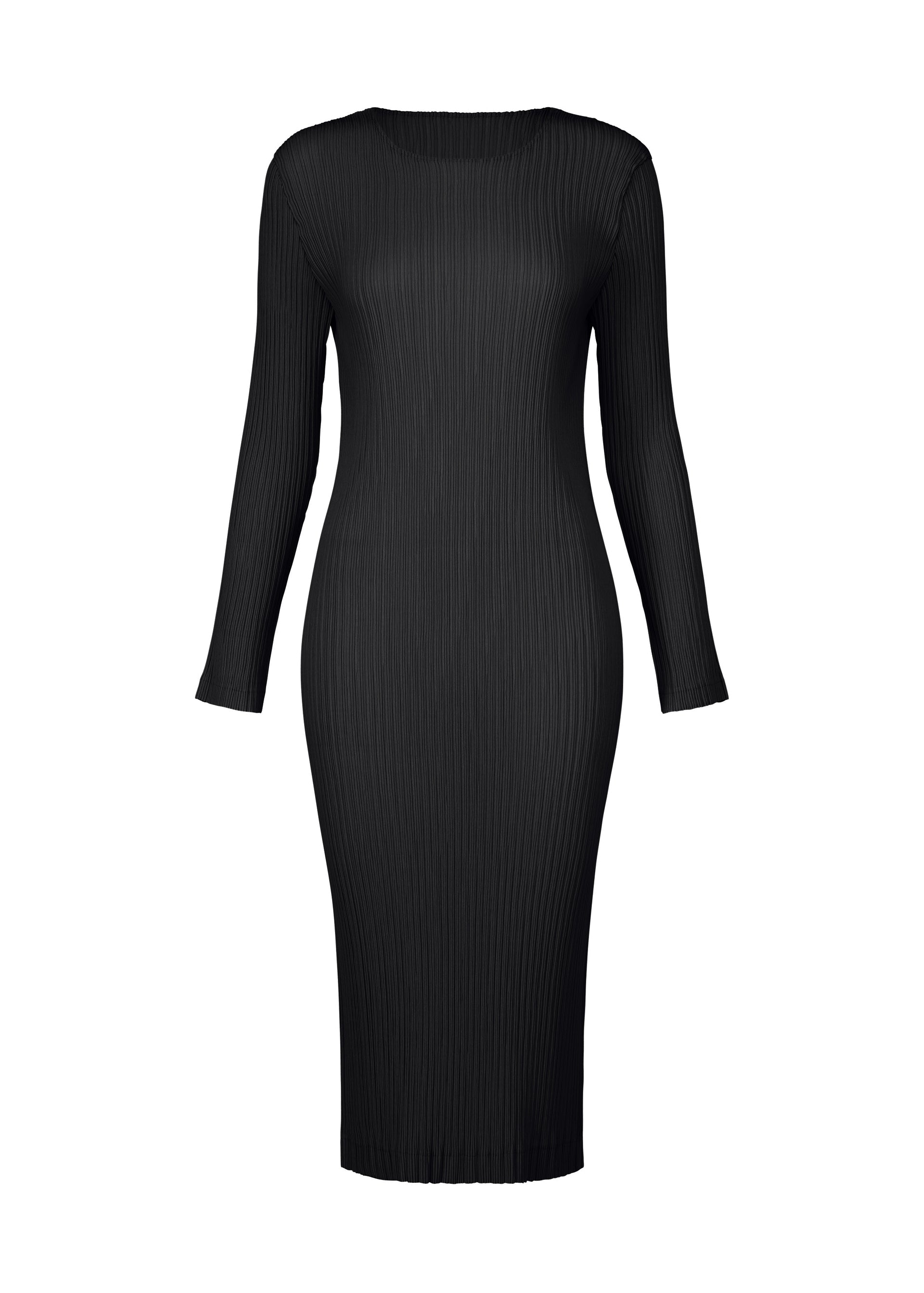 HATCHING PLEATS Dress Black