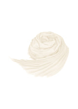 A product shot of the ISSEY MIYAKE  SILK WOOL PLEATS STOLE stole in frost white (05)