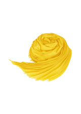 A product shot of the ISSEY MIYAKE  SILK WOOL PLEATS STOLE stole in patrinia yellow (58)