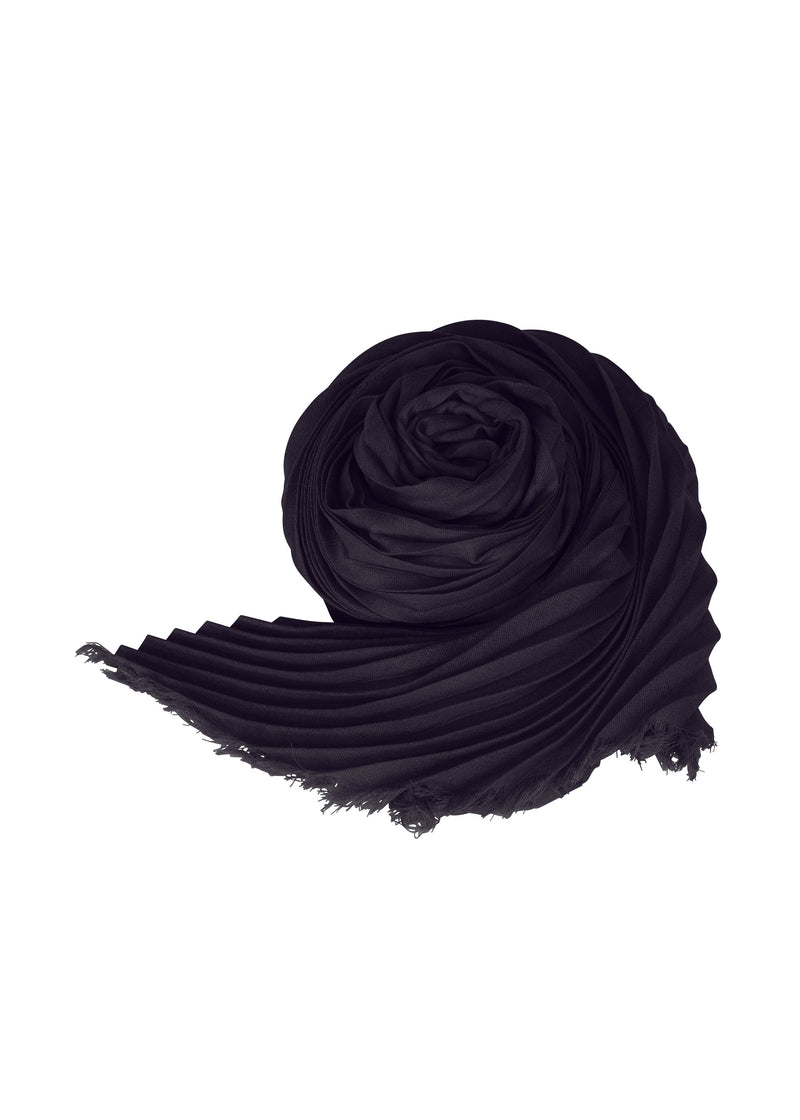 A product shot of the ISSEY MIYAKE  SILK WOOL PLEATS STOLE stole in midnight navy (79)