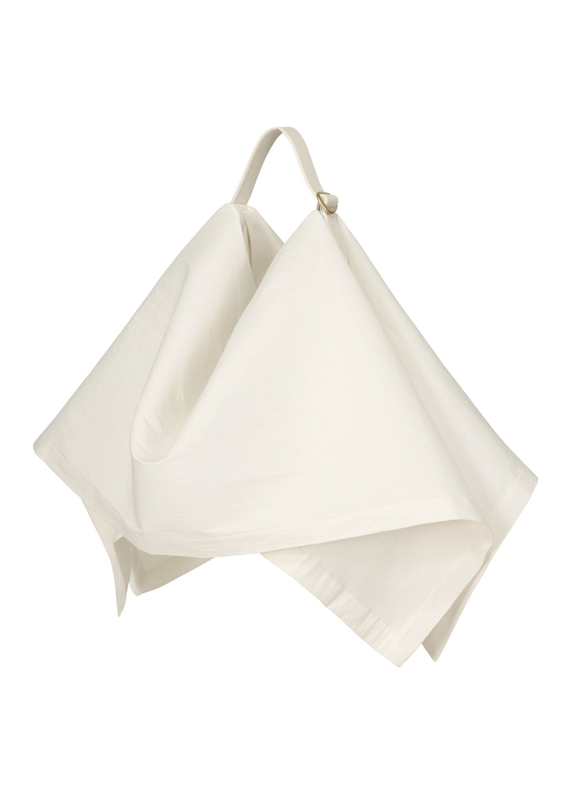 A product shot of the ISSEY MIYAKE  ENCLOTHE SQUARE bag in frost white (05)