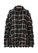 A product shot of the ISSEY MIYAKE PRISM CHECK jacket in black-hued (17).