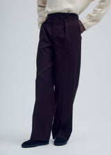 WASHI WOOL STRETCH U Trousers Boneset Bordeaux