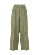 A product shot of the ISSEY MIYAKE WARM PLEATS trousers in khaki-hued (67).