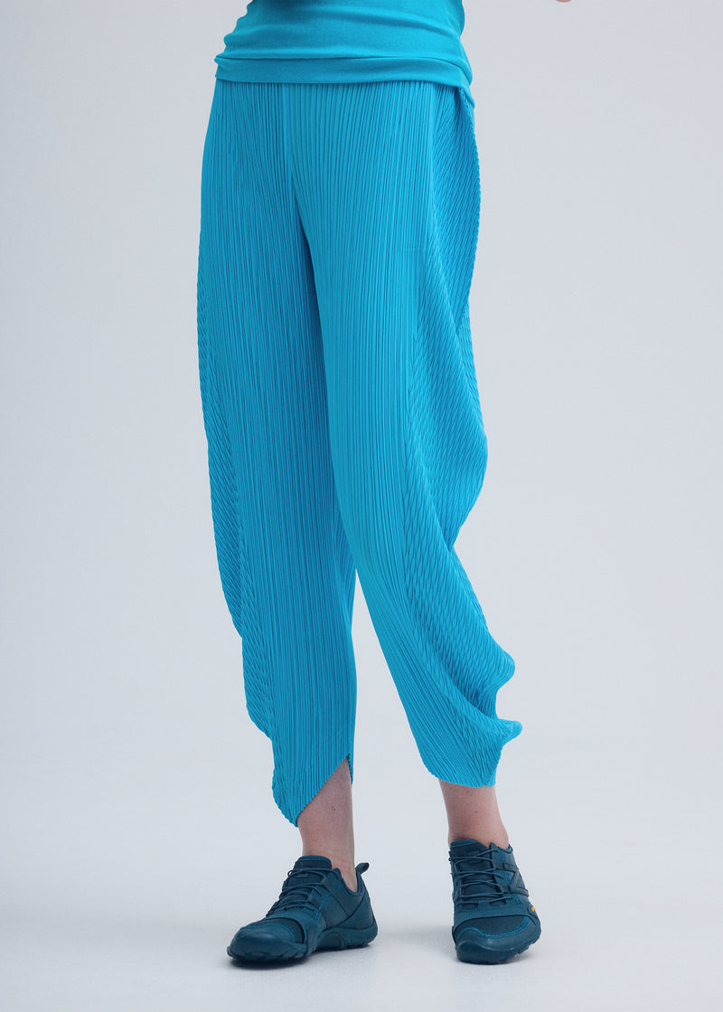 LEAF PLEATS Trousers Sky Blue