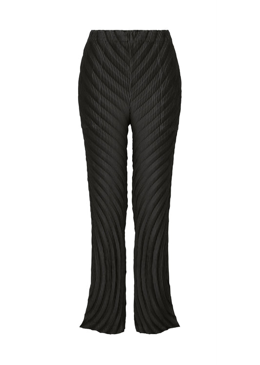 A product shot of the ISSEY MIYAKE NUANCE PLEATS SOLID trousers in black (15).