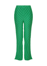 A product shot of the ISSEY MIYAKE NUANCE PLEATS SOLID trousers in winter green (64).