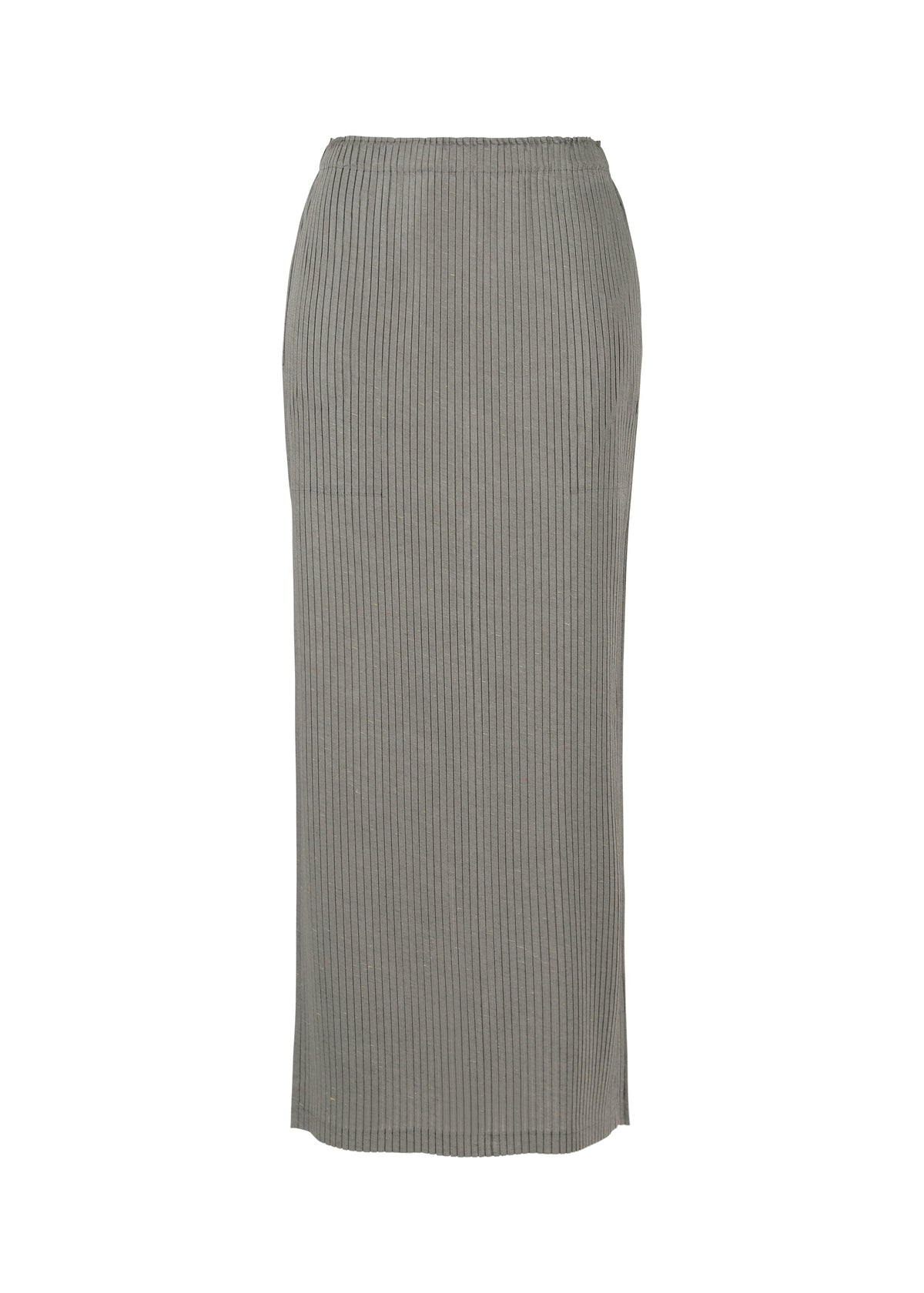 A product shot of the ISSEY MIYAKE RESTORE BLEND PLEATS skirt in grey-hued (16).