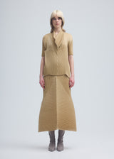 WRAPPED SUEDE LIKE PLEATS Skirt Silver Grass Beige