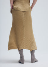 WRAPPED SUEDE LIKE PLEATS Skirt Dark Brown